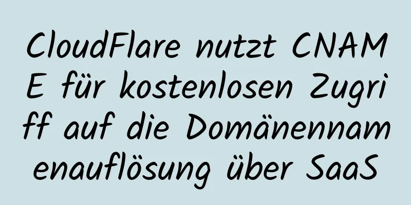 CloudFlare nutzt CNAME für kostenlosen Zugriff auf die Domänennamenauflösung über SaaS