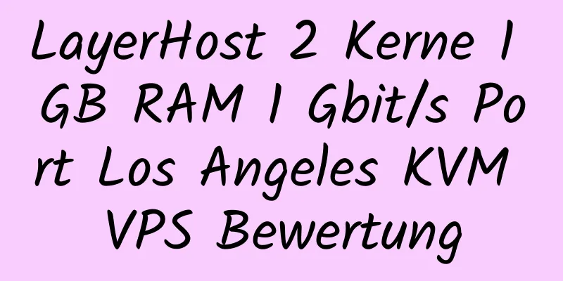 LayerHost 2 Kerne 1 GB RAM 1 Gbit/s Port Los Angeles KVM VPS Bewertung