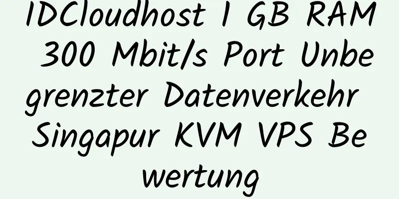 IDCloudhost 1 GB RAM 300 Mbit/s Port Unbegrenzter Datenverkehr Singapur KVM VPS Bewertung