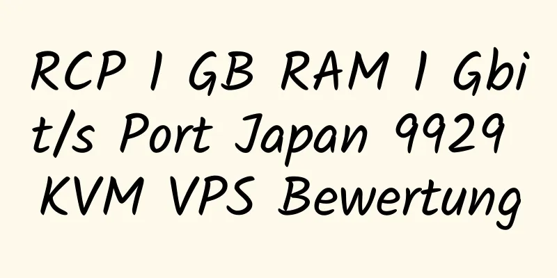 RCP 1 GB RAM 1 Gbit/s Port Japan 9929 KVM VPS Bewertung