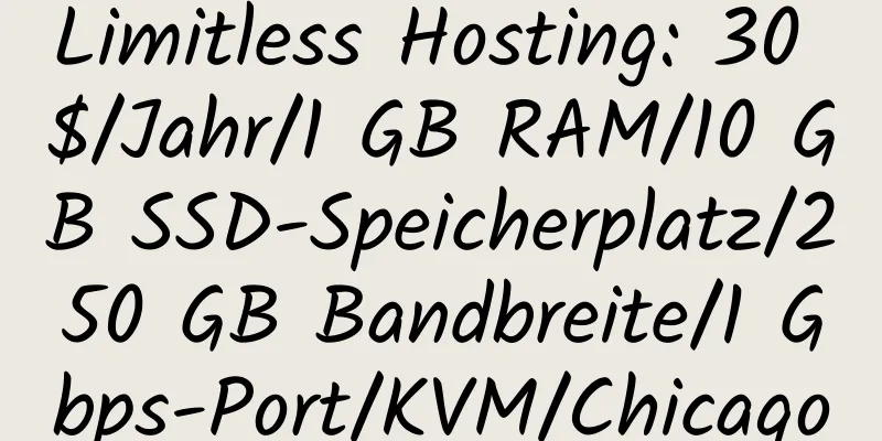 Limitless Hosting: 30 $/Jahr/1 GB RAM/10 GB SSD-Speicherplatz/250 GB Bandbreite/1 Gbps-Port/KVM/Chicago