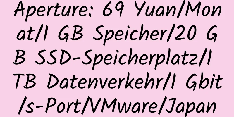 Aperture: 69 Yuan/Monat/1 GB Speicher/20 GB SSD-Speicherplatz/1 TB Datenverkehr/1 Gbit/s-Port/VMware/Japan