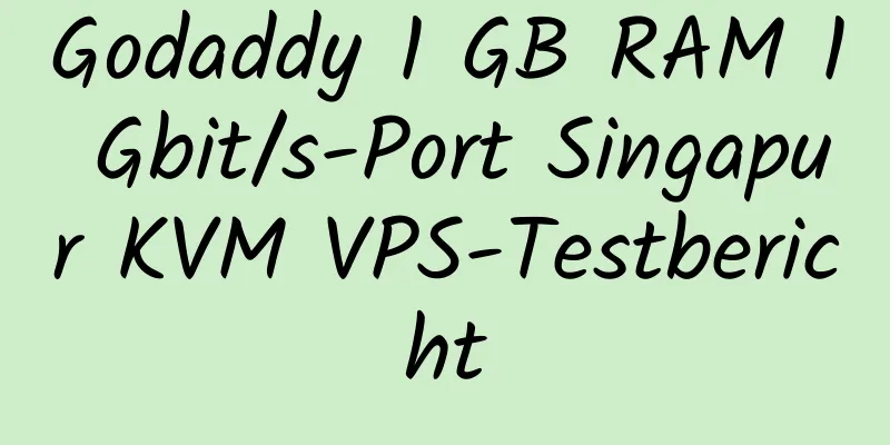 Godaddy 1 GB RAM 1 Gbit/s-Port Singapur KVM VPS-Testbericht