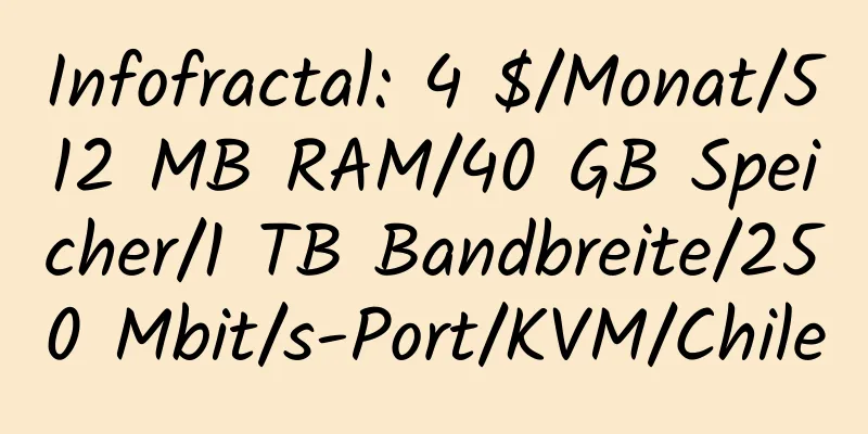 Infofractal: 4 $/Monat/512 MB RAM/40 GB Speicher/1 TB Bandbreite/250 Mbit/s-Port/KVM/Chile