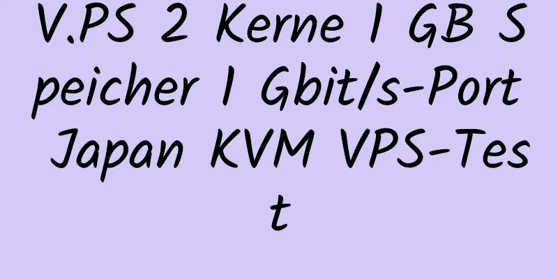 V.PS 2 Kerne 1 GB Speicher 1 Gbit/s-Port Japan KVM VPS-Test