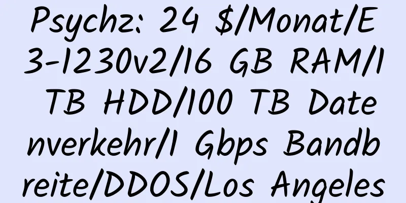 Psychz: 24 $/Monat/E3-1230v2/16 GB RAM/1 TB HDD/100 TB Datenverkehr/1 Gbps Bandbreite/DDOS/Los Angeles