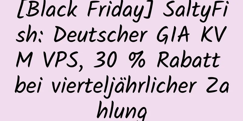 [Black Friday] SaltyFish: Deutscher GIA KVM VPS, 30 % Rabatt bei vierteljährlicher Zahlung