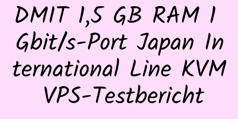 DMIT 1,5 GB RAM 1 Gbit/s-Port Japan International Line KVM VPS-Testbericht