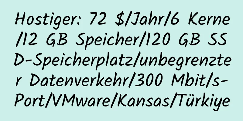 Hostiger: 72 $/Jahr/6 Kerne/12 GB Speicher/120 GB SSD-Speicherplatz/unbegrenzter Datenverkehr/300 Mbit/s-Port/VMware/Kansas/Türkiye