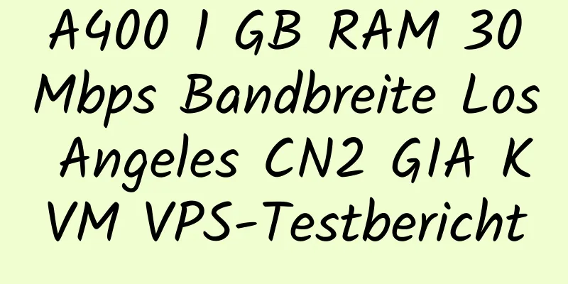 A400 1 GB RAM 30 Mbps Bandbreite Los Angeles CN2 GIA KVM VPS-Testbericht