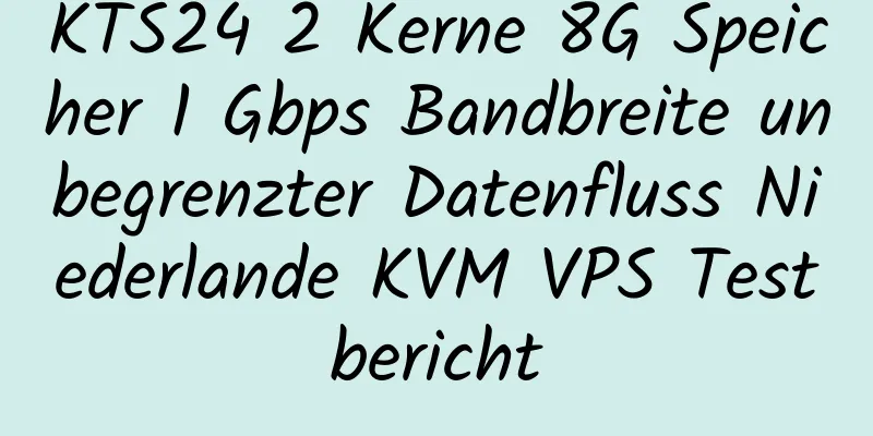 KTS24 2 Kerne 8G Speicher 1 Gbps Bandbreite unbegrenzter Datenfluss Niederlande KVM VPS Testbericht