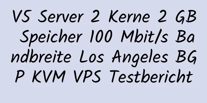 V5 Server 2 Kerne 2 GB Speicher 100 Mbit/s Bandbreite Los Angeles BGP KVM VPS Testbericht