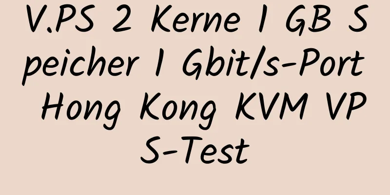 V.PS 2 Kerne 1 GB Speicher 1 Gbit/s-Port Hong Kong KVM VPS-Test