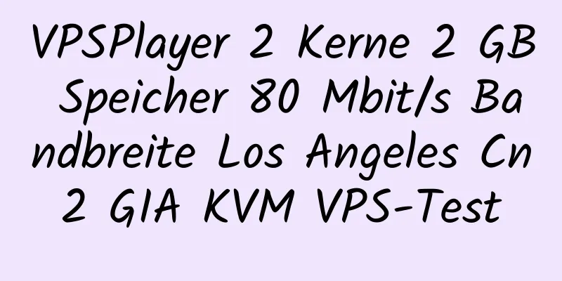 VPSPlayer 2 Kerne 2 GB Speicher 80 Mbit/s Bandbreite Los Angeles Cn2 GIA KVM VPS-Test