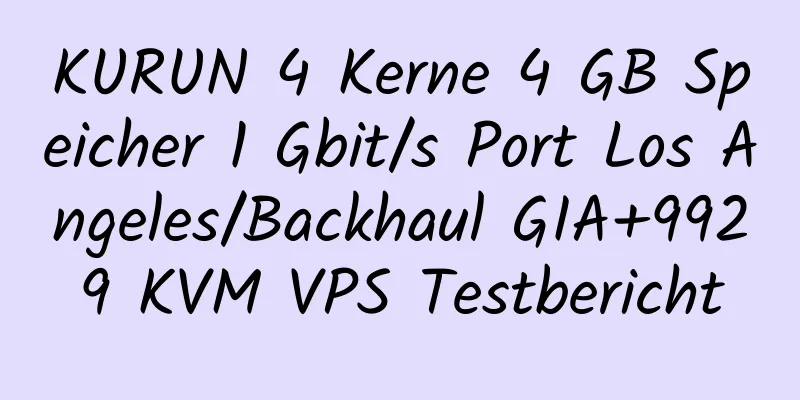 KURUN 4 Kerne 4 GB Speicher 1 Gbit/s Port Los Angeles/Backhaul GIA+9929 KVM VPS Testbericht