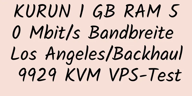 KURUN 1 GB RAM 50 Mbit/s Bandbreite Los Angeles/Backhaul 9929 KVM VPS-Test