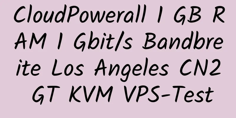 CloudPowerall 1 GB RAM 1 Gbit/s Bandbreite Los Angeles CN2 GT KVM VPS-Test