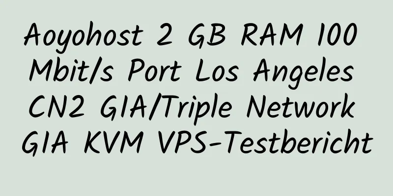 Aoyohost 2 GB RAM 100 Mbit/s Port Los Angeles CN2 GIA/Triple Network GIA KVM VPS-Testbericht