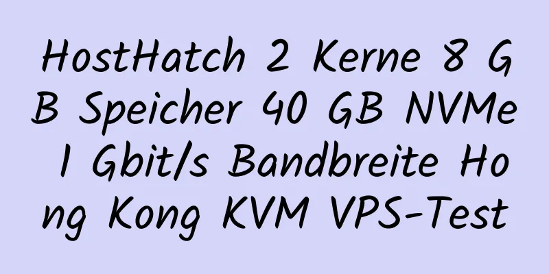 HostHatch 2 Kerne 8 GB Speicher 40 GB NVMe 1 Gbit/s Bandbreite Hong Kong KVM VPS-Test