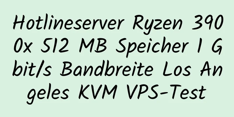 Hotlineserver Ryzen 3900x 512 MB Speicher 1 Gbit/s Bandbreite Los Angeles KVM VPS-Test