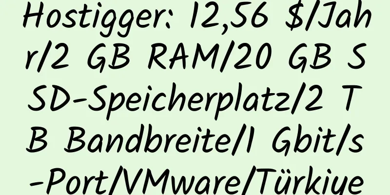 Hostigger: 12,56 $/Jahr/2 GB RAM/20 GB SSD-Speicherplatz/2 TB Bandbreite/1 Gbit/s-Port/VMware/Türkiye