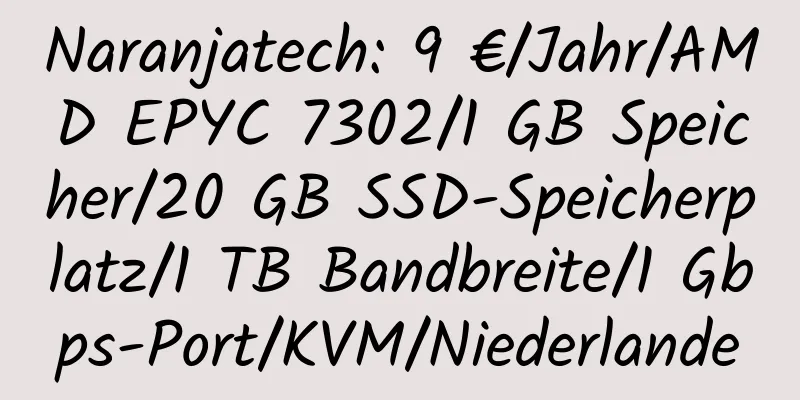 Naranjatech: 9 €/Jahr/AMD EPYC 7302/1 GB Speicher/20 GB SSD-Speicherplatz/1 TB Bandbreite/1 Gbps-Port/KVM/Niederlande