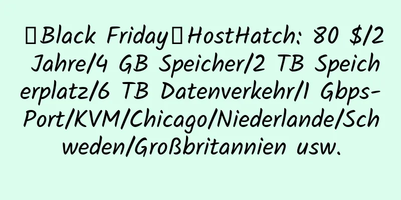 【Black Friday】HostHatch: 80 $/2 Jahre/4 GB Speicher/2 TB Speicherplatz/6 TB Datenverkehr/1 Gbps-Port/KVM/Chicago/Niederlande/Schweden/Großbritannien usw.