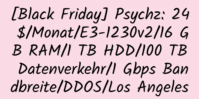 [Black Friday] Psychz: 24 $/Monat/E3-1230v2/16 GB RAM/1 TB HDD/100 TB Datenverkehr/1 Gbps Bandbreite/DDOS/Los Angeles