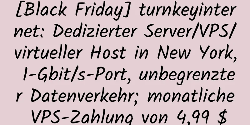 [Black Friday] turnkeyinternet: Dedizierter Server/VPS/virtueller Host in New York, 1-Gbit/s-Port, unbegrenzter Datenverkehr; monatliche VPS-Zahlung von 4,99 $