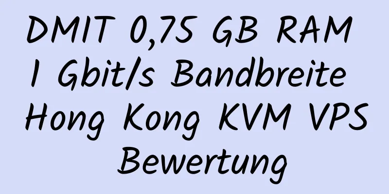 DMIT 0,75 GB RAM 1 Gbit/s Bandbreite Hong Kong KVM VPS Bewertung