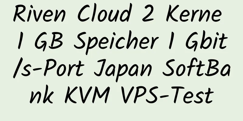 Riven Cloud 2 Kerne 1 GB Speicher 1 Gbit/s-Port Japan SoftBank KVM VPS-Test