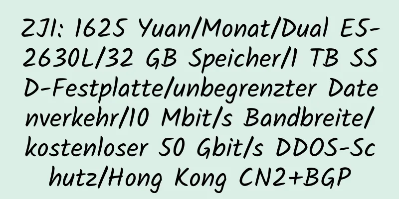 ZJI: 1625 Yuan/Monat/Dual E5-2630L/32 GB Speicher/1 TB SSD-Festplatte/unbegrenzter Datenverkehr/10 Mbit/s Bandbreite/kostenloser 50 Gbit/s DDOS-Schutz/Hong Kong CN2+BGP