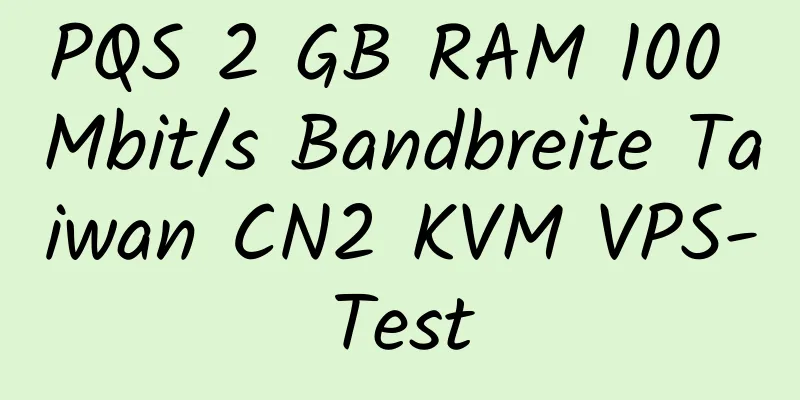 PQS 2 GB RAM 100 Mbit/s Bandbreite Taiwan CN2 KVM VPS-Test