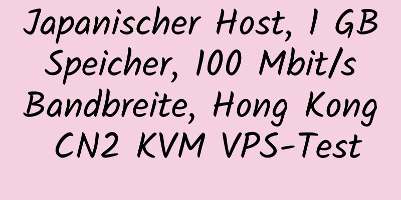 Japanischer Host, 1 GB Speicher, 100 Mbit/s Bandbreite, Hong Kong CN2 KVM VPS-Test