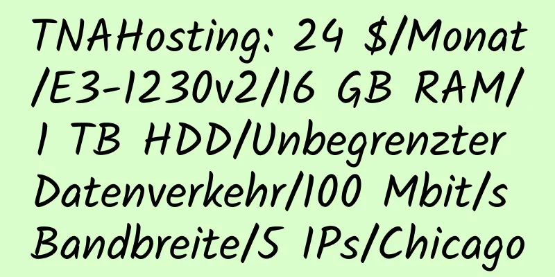 TNAHosting: 24 $/Monat/E3-1230v2/16 GB RAM/1 TB HDD/Unbegrenzter Datenverkehr/100 Mbit/s Bandbreite/5 IPs/Chicago