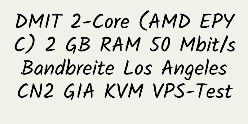 DMIT 2-Core (AMD EPYC) 2 GB RAM 50 Mbit/s Bandbreite Los Angeles CN2 GIA KVM VPS-Test