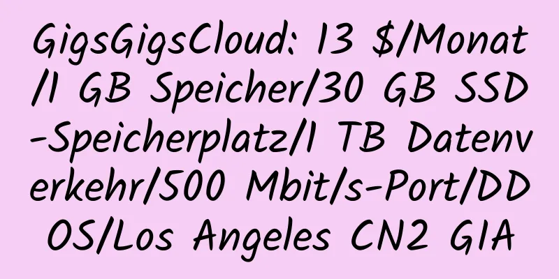 GigsGigsCloud: 13 $/Monat/1 GB Speicher/30 GB SSD-Speicherplatz/1 TB Datenverkehr/500 Mbit/s-Port/DDOS/Los Angeles CN2 GIA