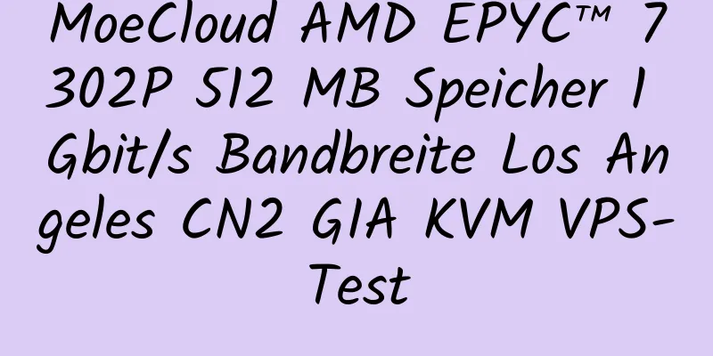 MoeCloud AMD EPYC™ 7302P 512 MB Speicher 1 Gbit/s Bandbreite Los Angeles CN2 GIA KVM VPS-Test