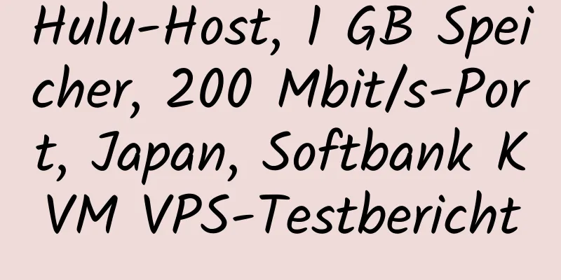 Hulu-Host, 1 GB Speicher, 200 Mbit/s-Port, Japan, Softbank KVM VPS-Testbericht