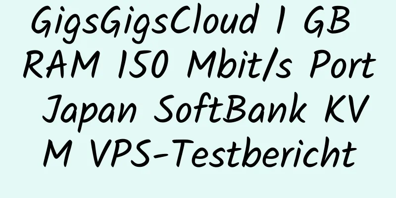 GigsGigsCloud 1 GB RAM 150 Mbit/s Port Japan SoftBank KVM VPS-Testbericht