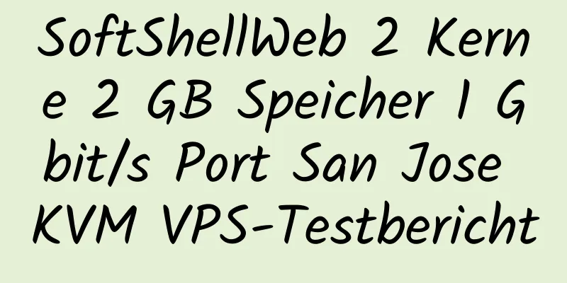 SoftShellWeb 2 Kerne 2 GB Speicher 1 Gbit/s Port San Jose KVM VPS-Testbericht