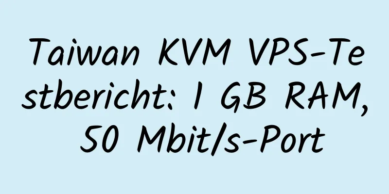 Taiwan KVM VPS-Testbericht: 1 GB RAM, 50 Mbit/s-Port