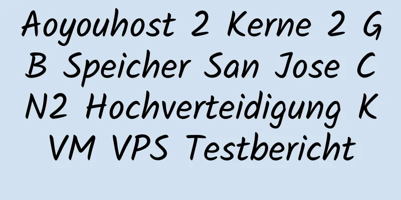 Aoyouhost 2 Kerne 2 GB Speicher San Jose CN2 Hochverteidigung KVM VPS Testbericht