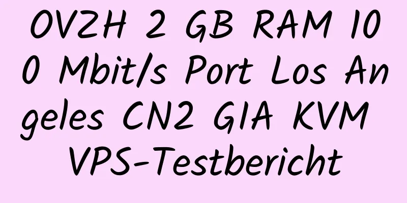 OVZH 2 GB RAM 100 Mbit/s Port Los Angeles CN2 GIA KVM VPS-Testbericht