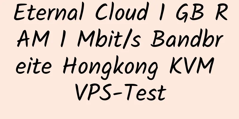 Eternal Cloud 1 GB RAM 1 Mbit/s Bandbreite Hongkong KVM VPS-Test