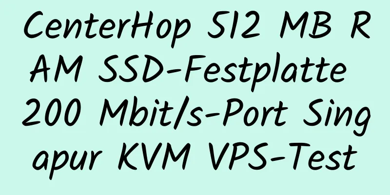 CenterHop 512 MB RAM SSD-Festplatte 200 Mbit/s-Port Singapur KVM VPS-Test