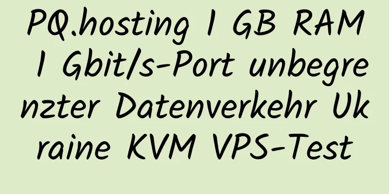 PQ.hosting 1 GB RAM 1 Gbit/s-Port unbegrenzter Datenverkehr Ukraine KVM VPS-Test