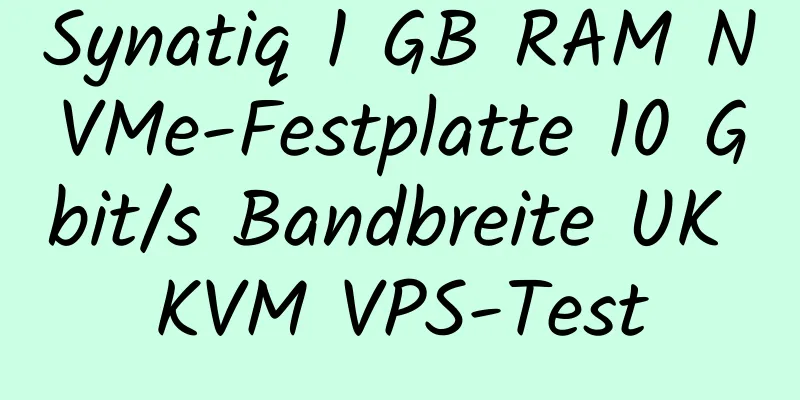 Synatiq 1 GB RAM NVMe-Festplatte 10 Gbit/s Bandbreite UK KVM VPS-Test