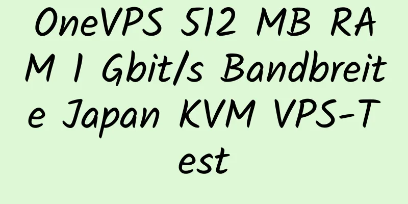 OneVPS 512 MB RAM 1 Gbit/s Bandbreite Japan KVM VPS-Test