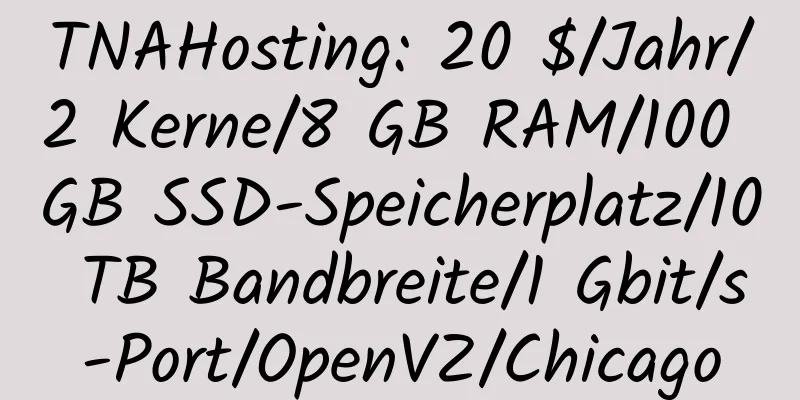 TNAHosting: 20 $/Jahr/2 Kerne/8 GB RAM/100 GB SSD-Speicherplatz/10 TB Bandbreite/1 Gbit/s-Port/OpenVZ/Chicago